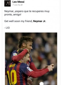 Messi scrive a Neymar